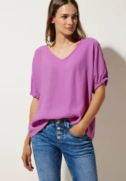Bluse Mit Gerafftem Halbarm