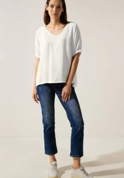 Bluse Mit Gerafftem Halbarm