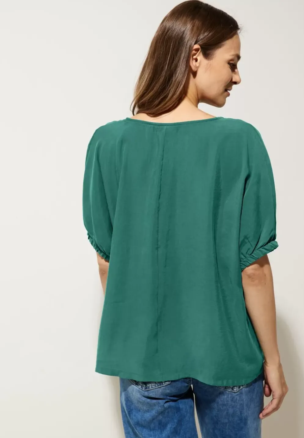 Bluse Mit Gerafftem Halbarm