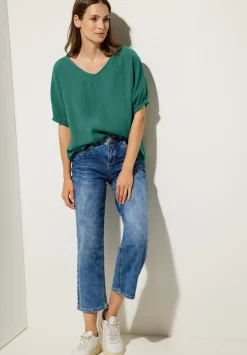 Bluse Mit Gerafftem Halbarm