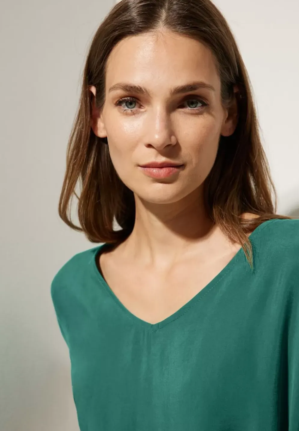 Bluse Mit Gerafftem Halbarm