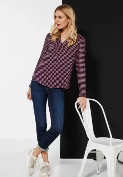 Bluse Mit Hahnentritt Muster