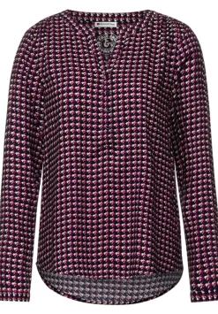 Bluse Mit Hahnentritt Muster