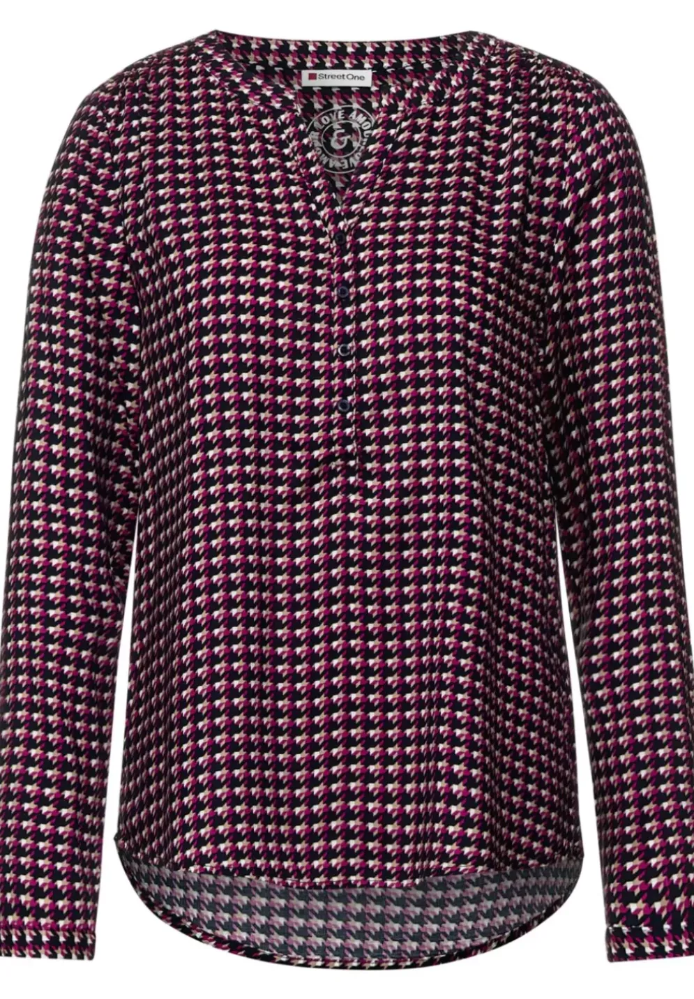 Bluse Mit Hahnentritt Muster