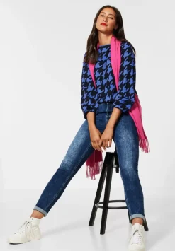 Bluse Mit Hahnentrittprint