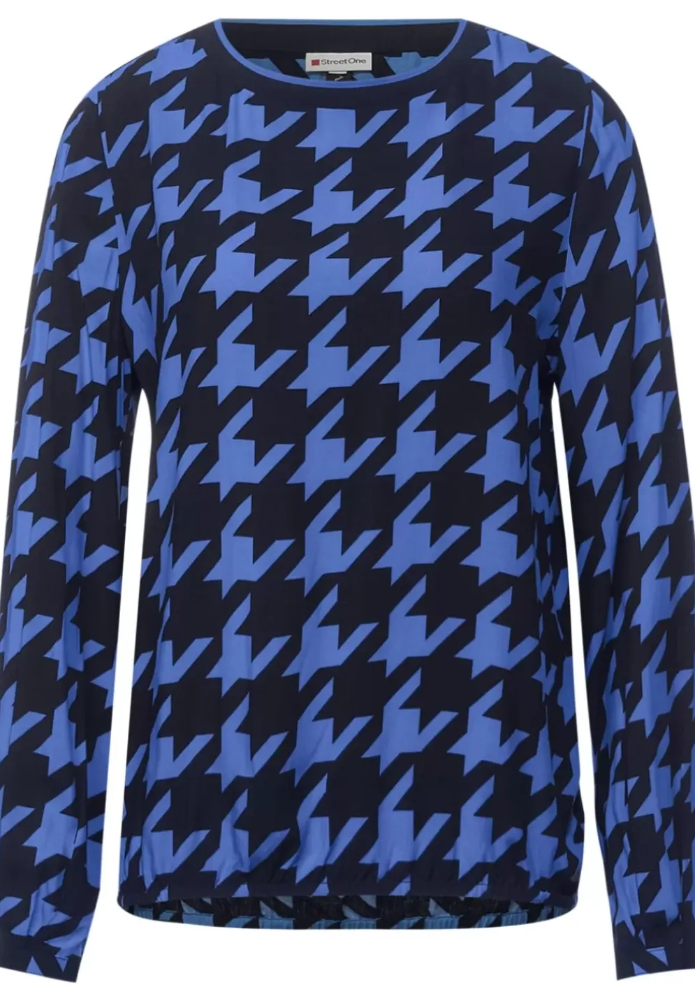 Bluse Mit Hahnentrittprint