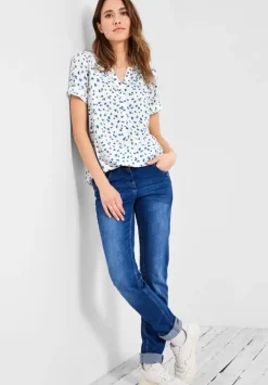 Bluse Mit Kurzer Knopfleiste