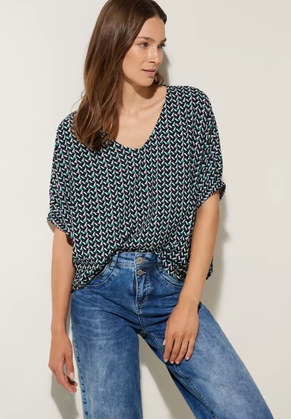 Bluse Mit Minimalmuster