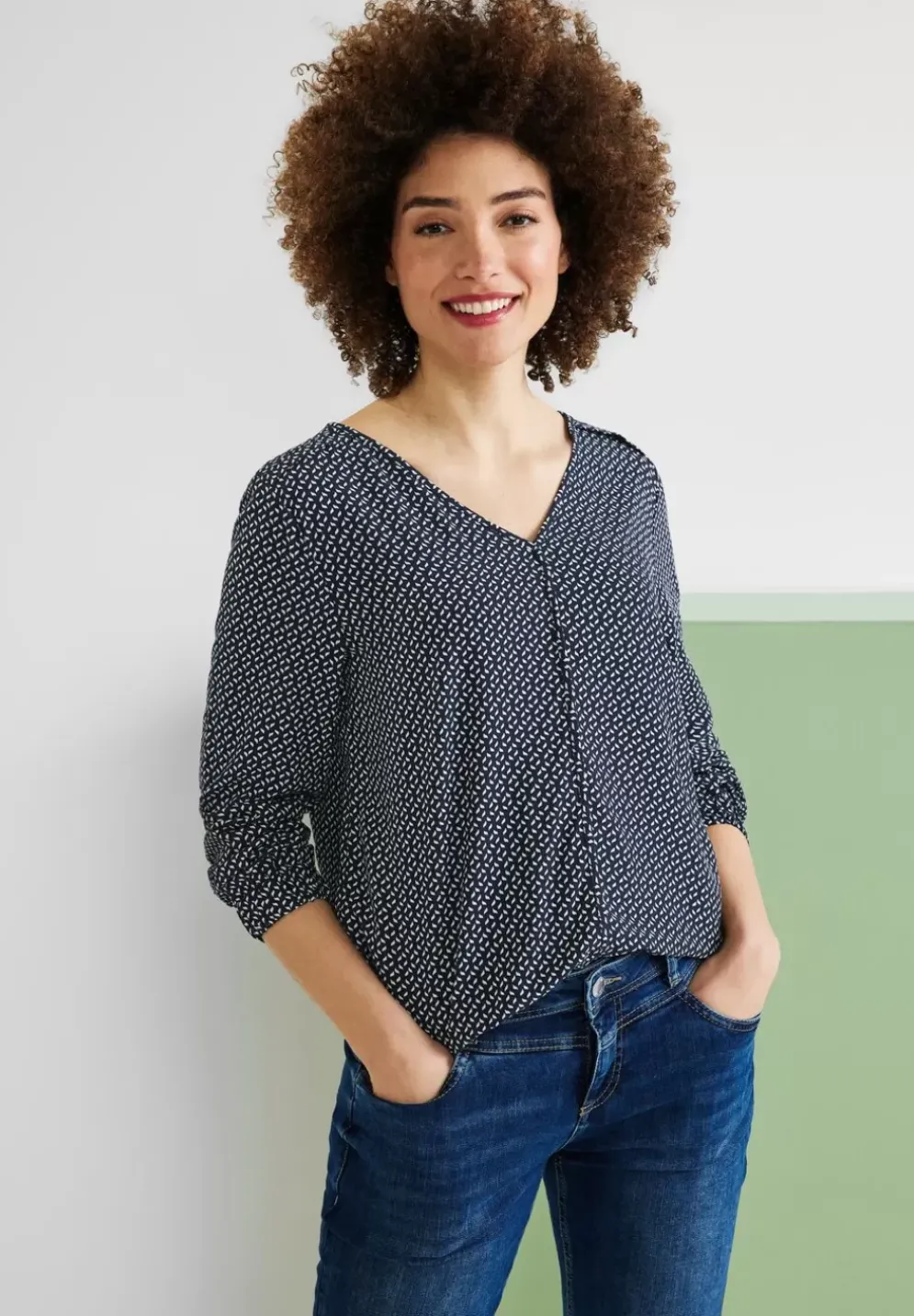 Bluse Mit Minimalmuster