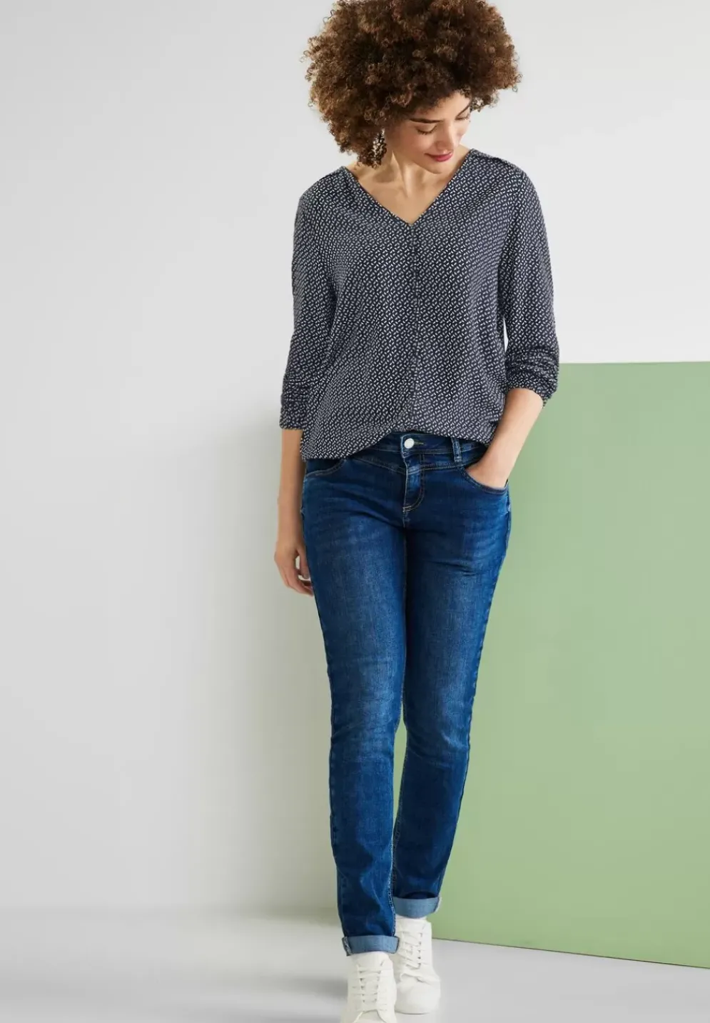 Bluse Mit Minimalmuster