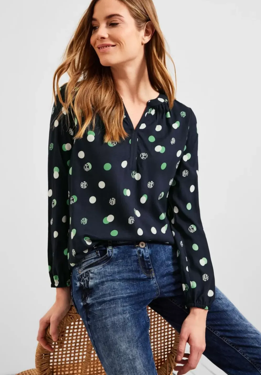 Bluse Mit Minimalprint