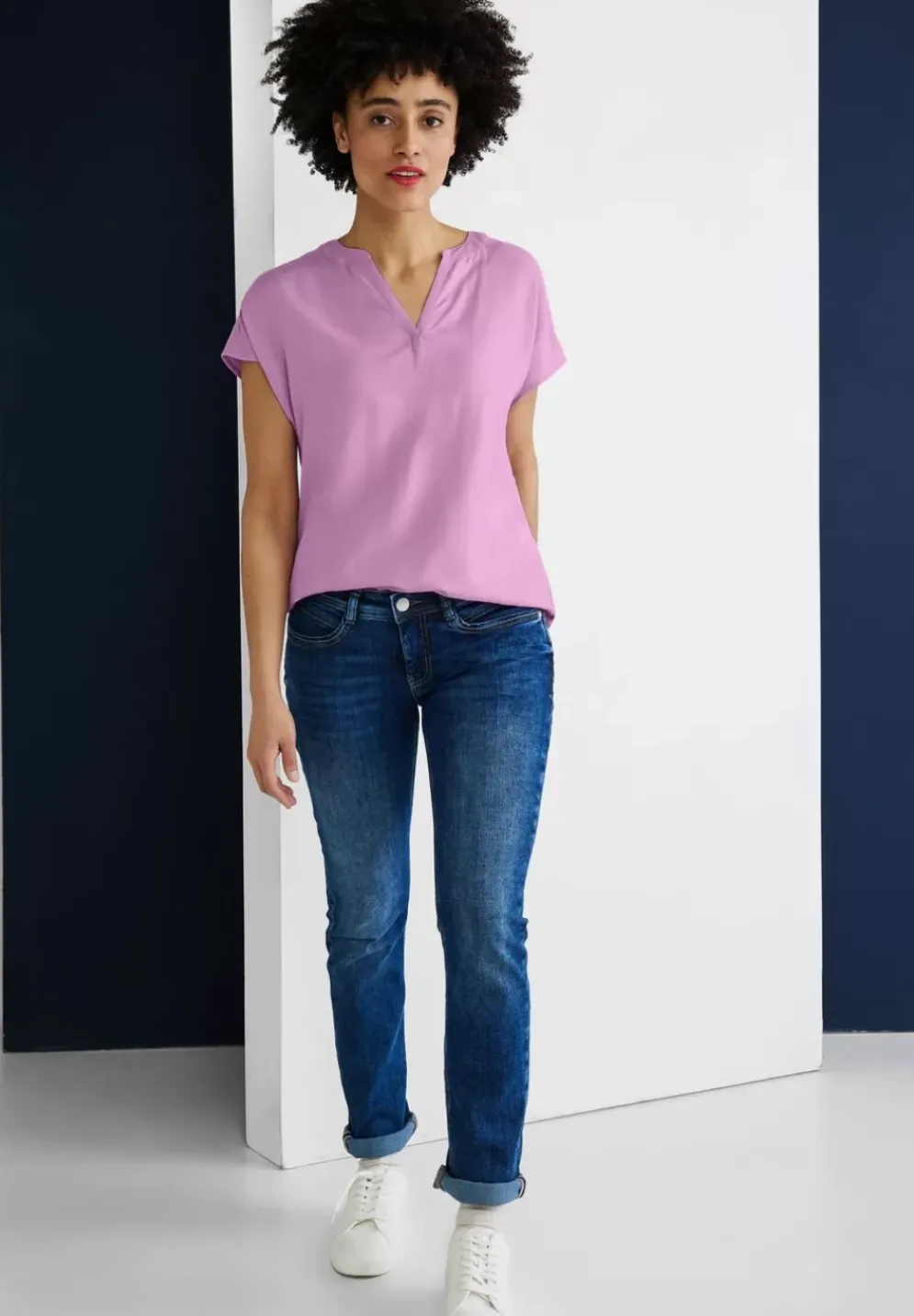 Blusenshirt In Unifarbe