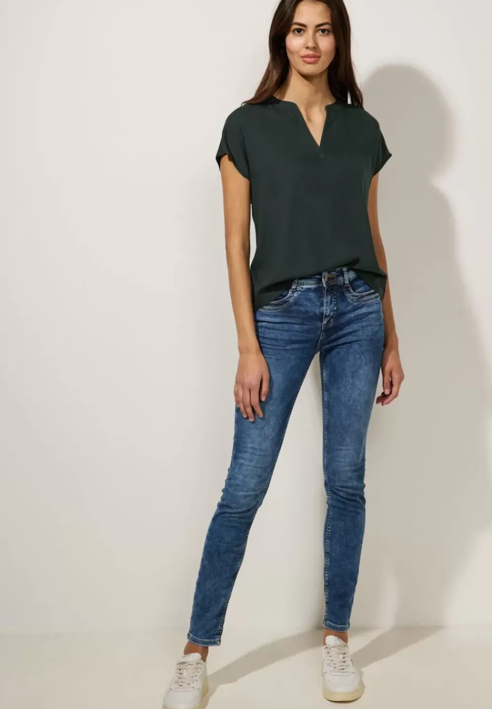 Blusenshirt In Unifarbe