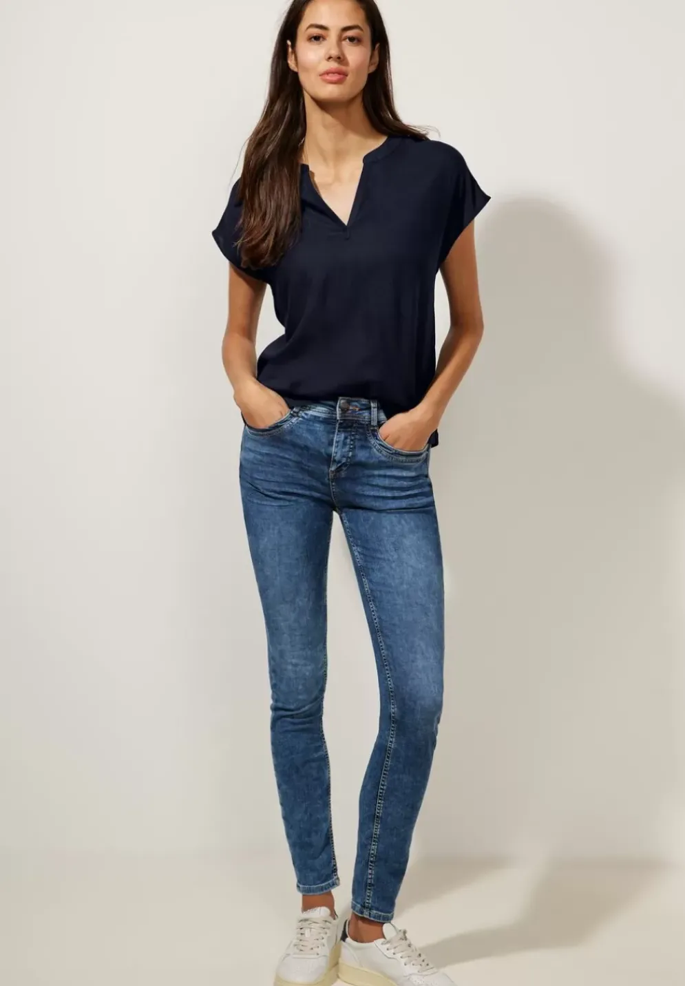 Blusenshirt In Unifarbe