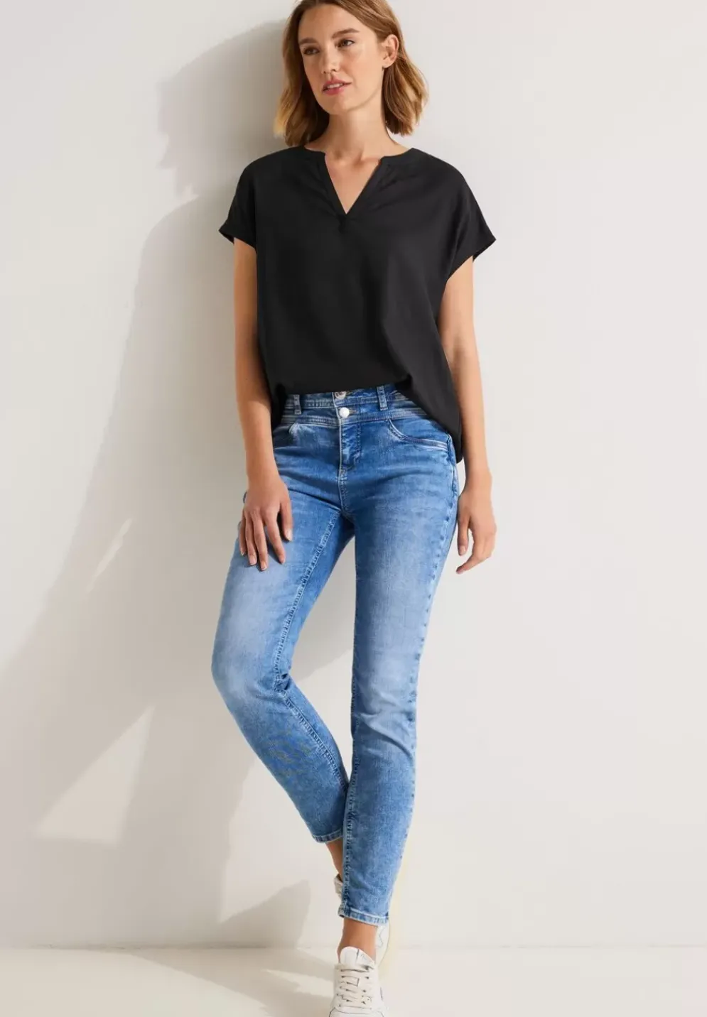Blusenshirt In Unifarbe