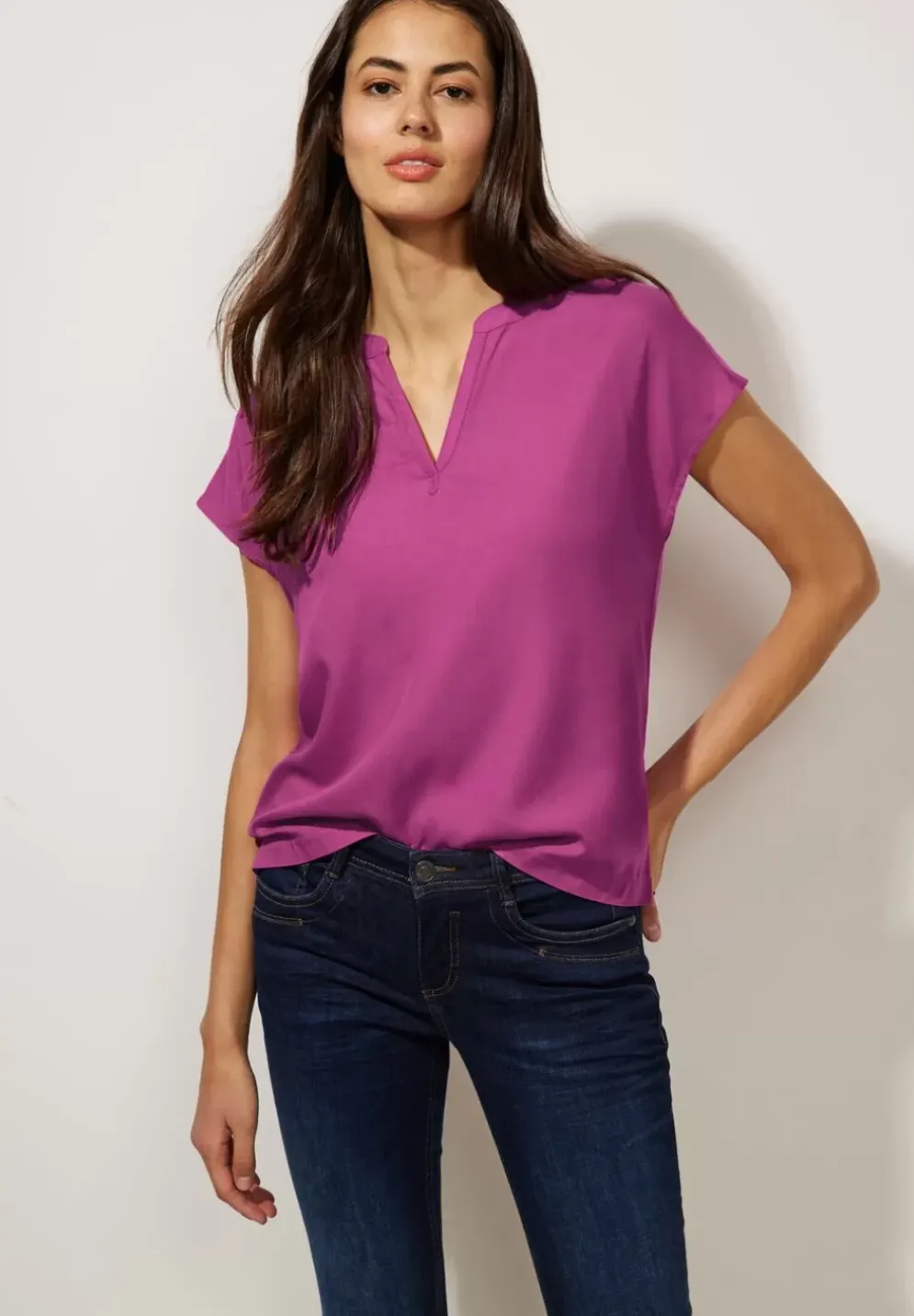 Blusenshirt In Unifarbe