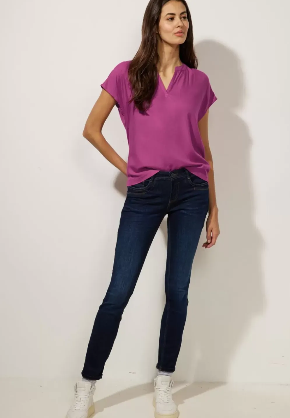 Blusenshirt In Unifarbe