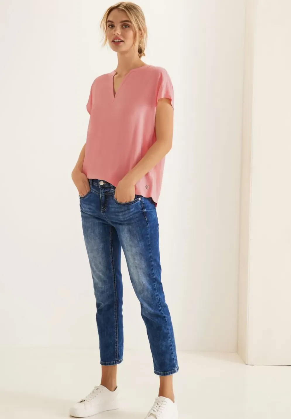 Blusenshirt In Unifarbe