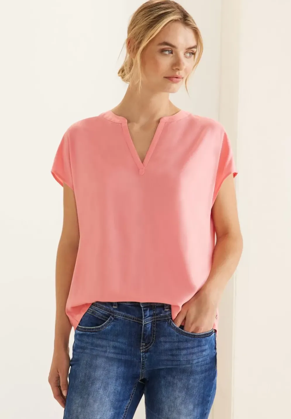 Blusenshirt In Unifarbe