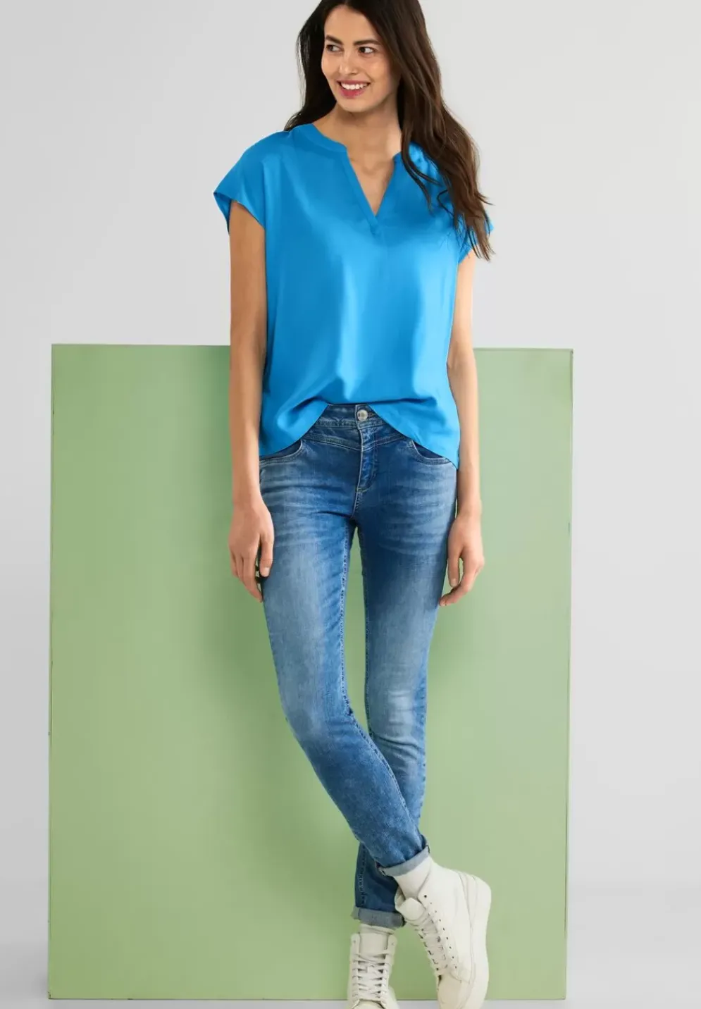 Blusenshirt In Unifarbe