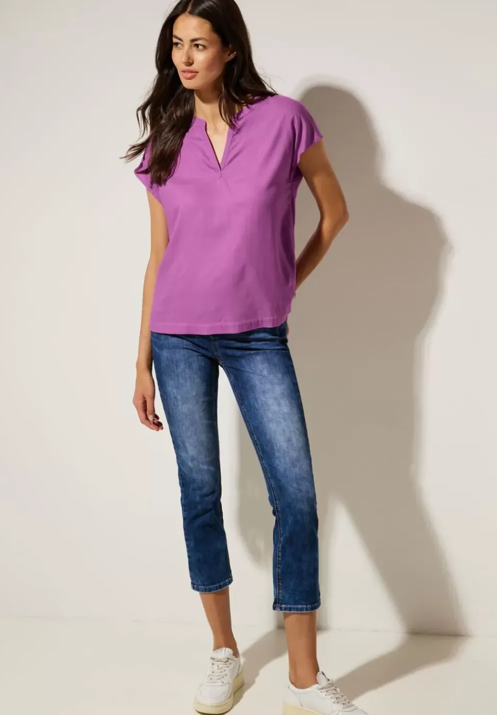 Blusenshirt In Unifarbe