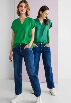 Blusenshirt In Unifarbe