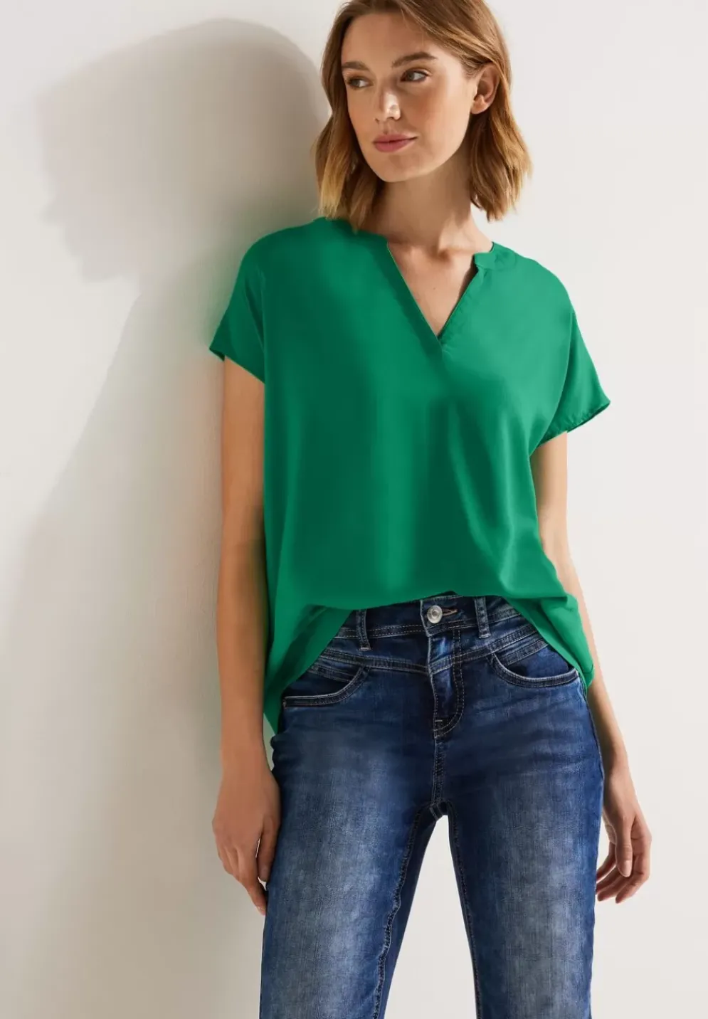 Blusenshirt In Unifarbe