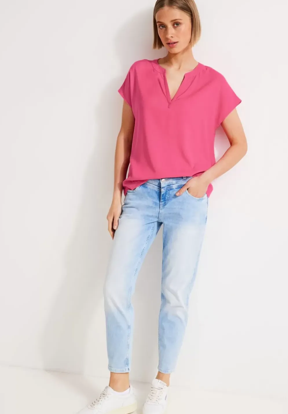 Blusenshirt In Unifarbe