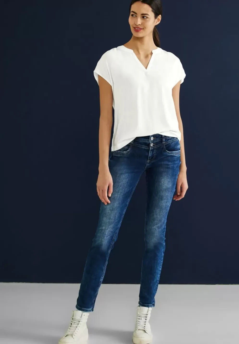 Blusenshirt In Unifarbe