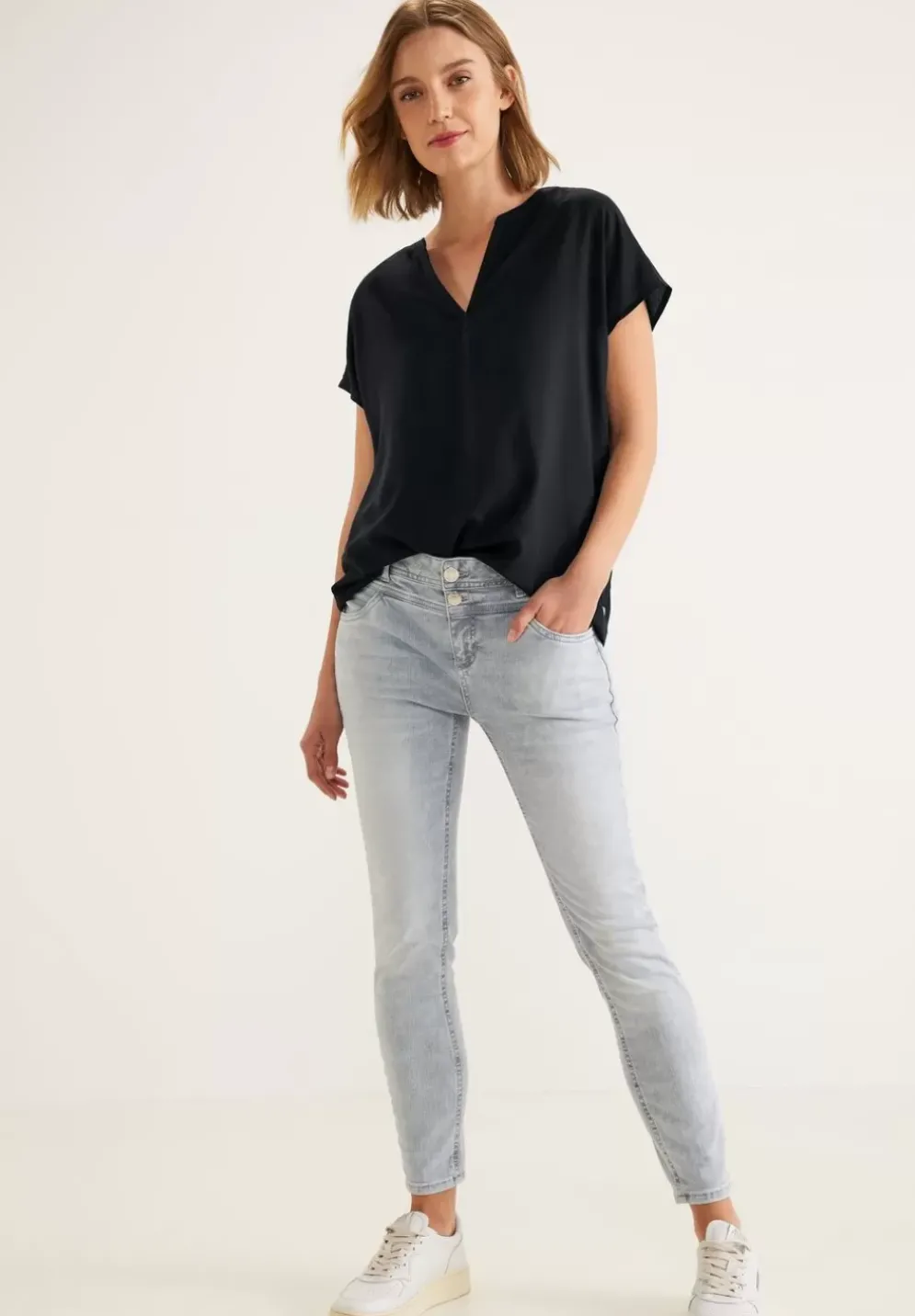 Blusenshirt In Unifarbe