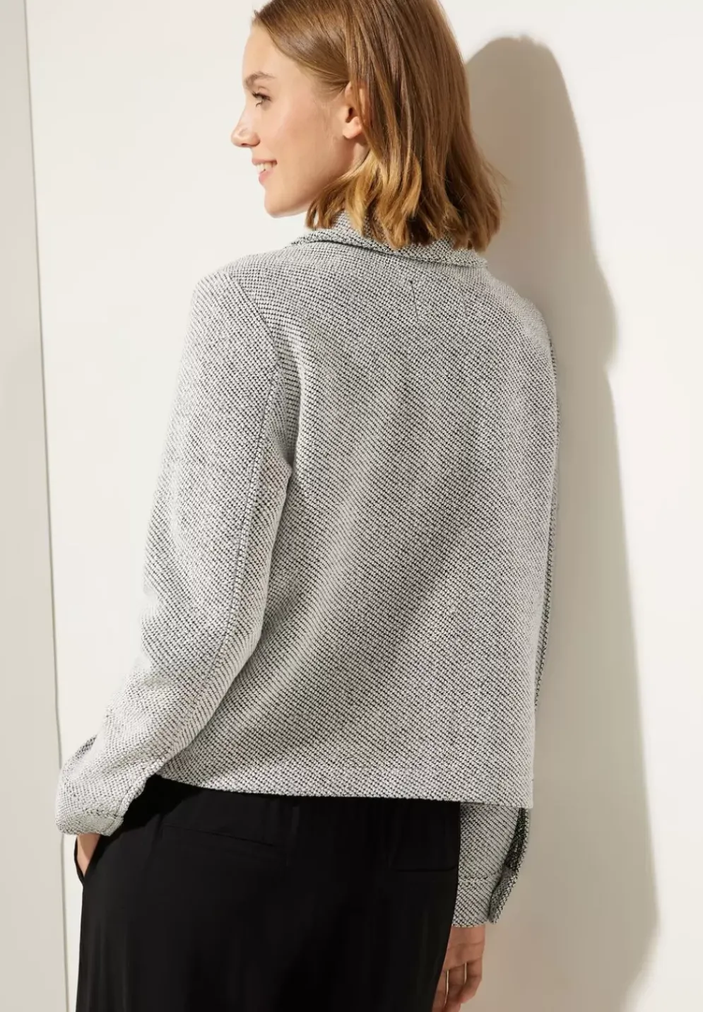 Bouclejacke Mit Knopfleiste