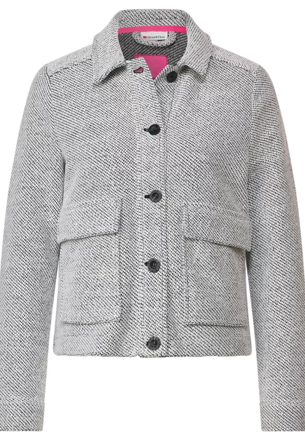 Bouclejacke Mit Knopfleiste