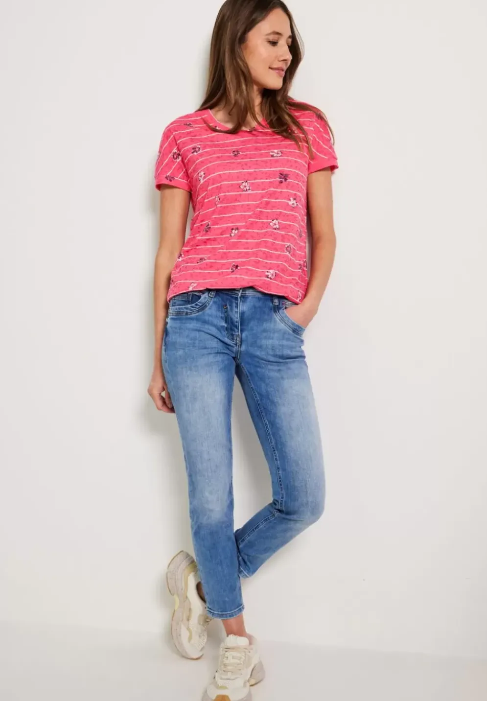 Burn Out T-Shirt Mit Print