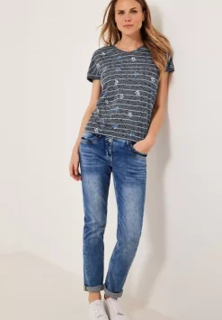 Burn Out T-Shirt Mit Print