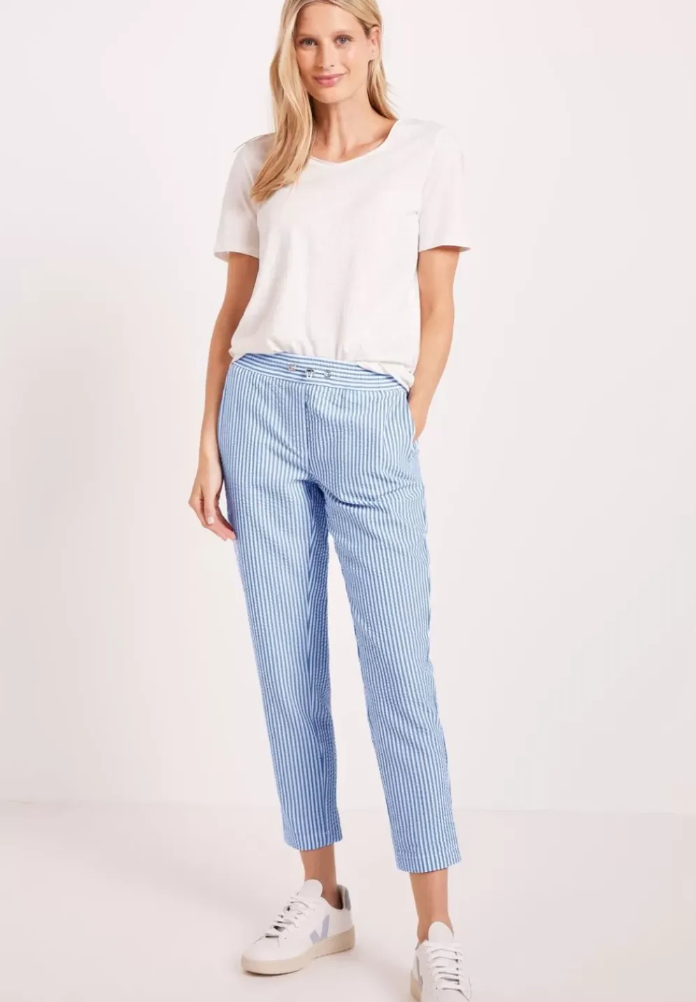 Casual Fit Seersucker Hose