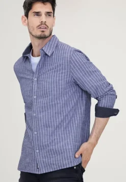 Chambray Hemd Mit Streifen