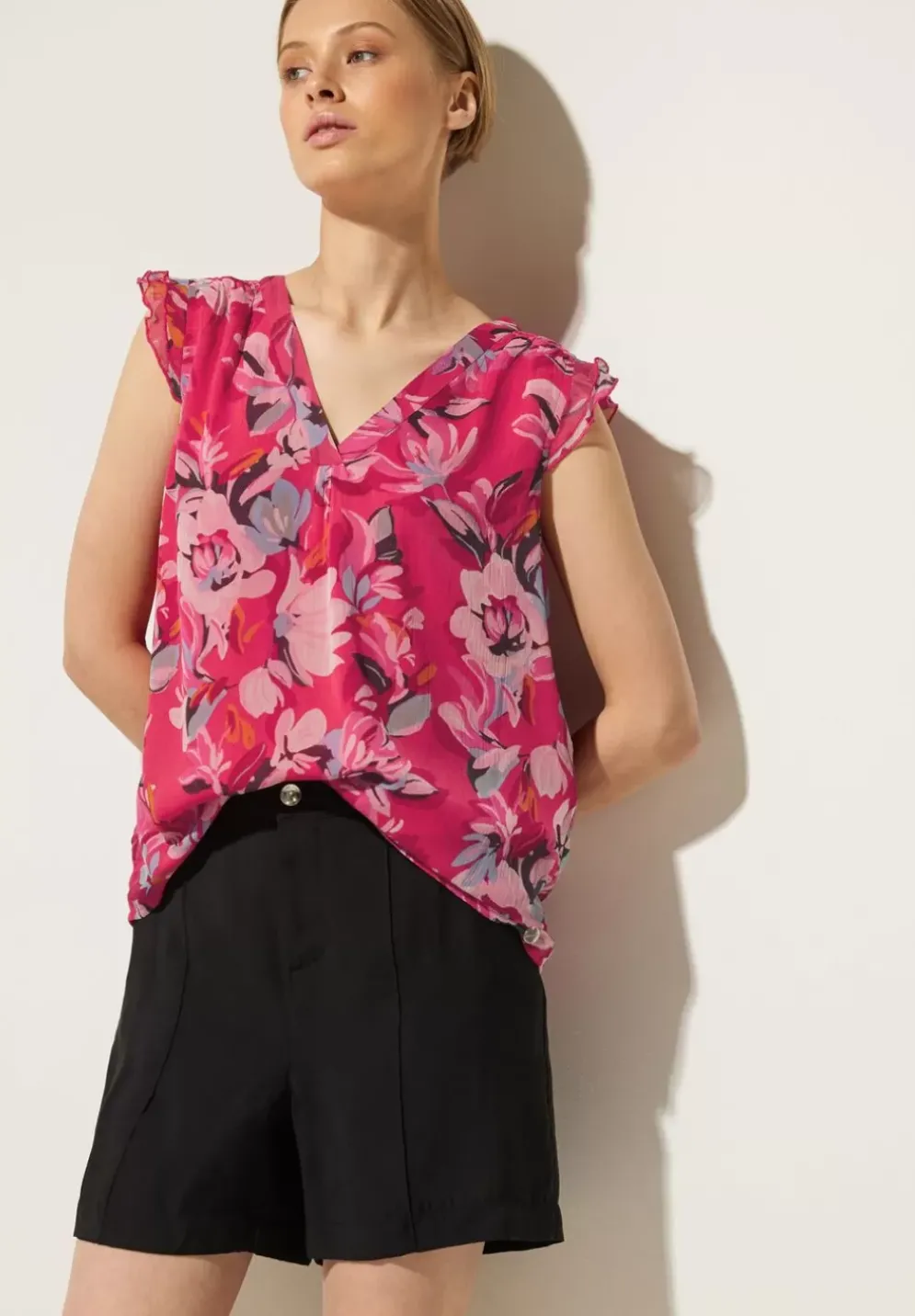 Chiffon Bluse Mit Ruschen