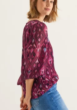 Chiffonbluse Mit Ikat-Print