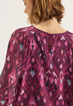 Chiffonbluse Mit Ikat-Print