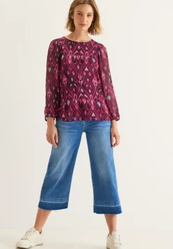 Chiffonbluse Mit Ikat-Print