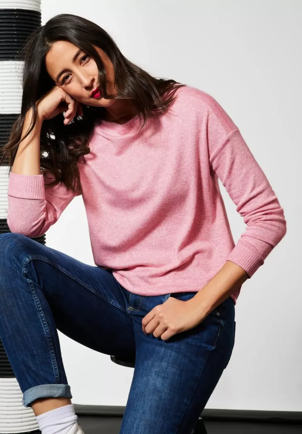 Cosy Langarmshirt Mit Print