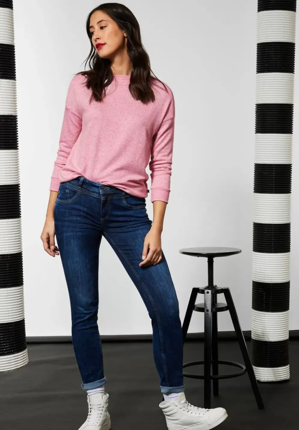 Cosy Langarmshirt Mit Print