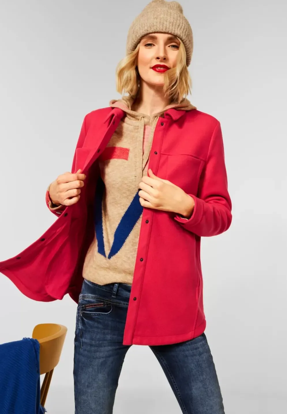 Cosy Overshirt In Unifarbe
