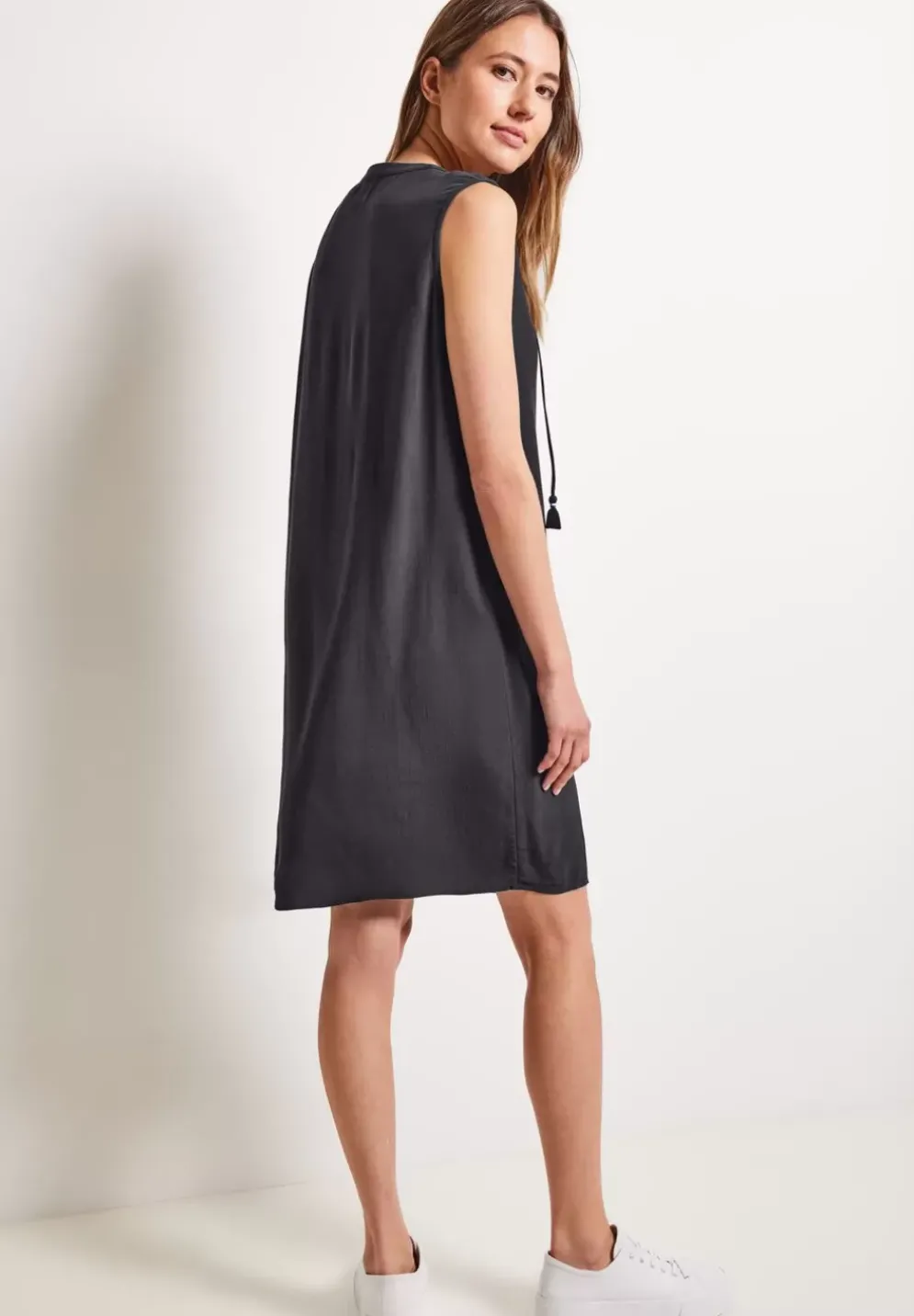 Crepekleid In Unifarbe