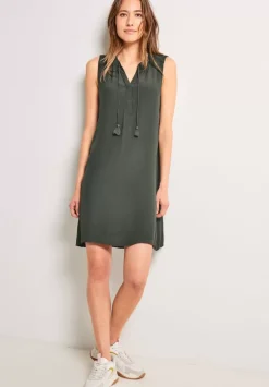 Crepekleid In Unifarbe