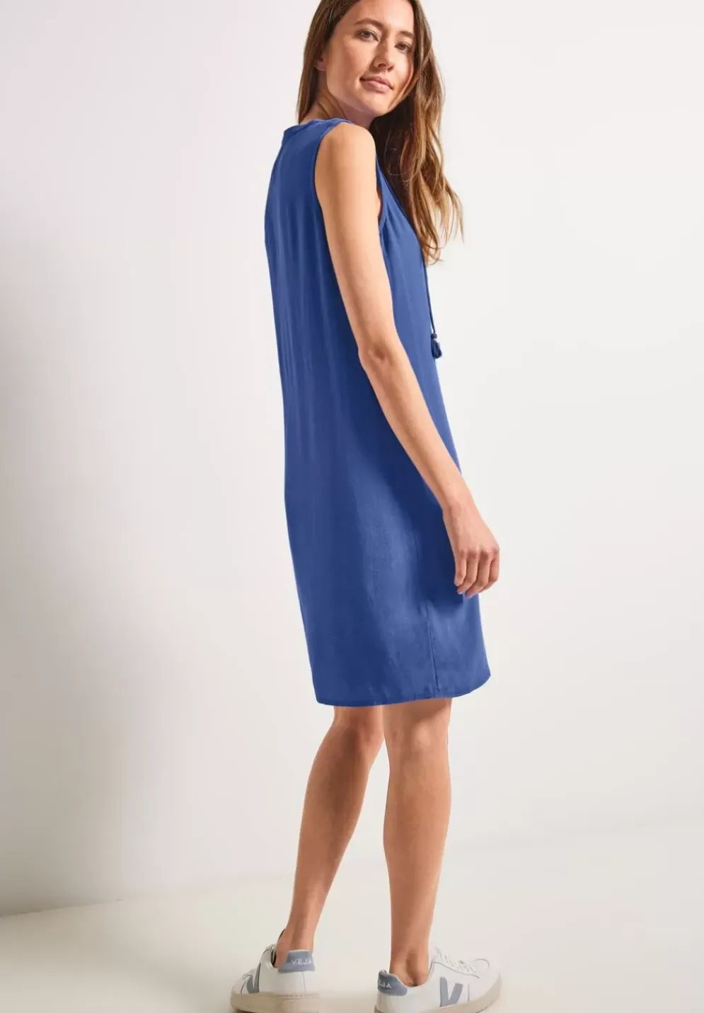 Crepekleid In Unifarbe