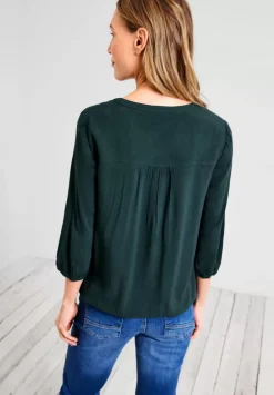 Dobby Bluse Mit 3/4 Armel