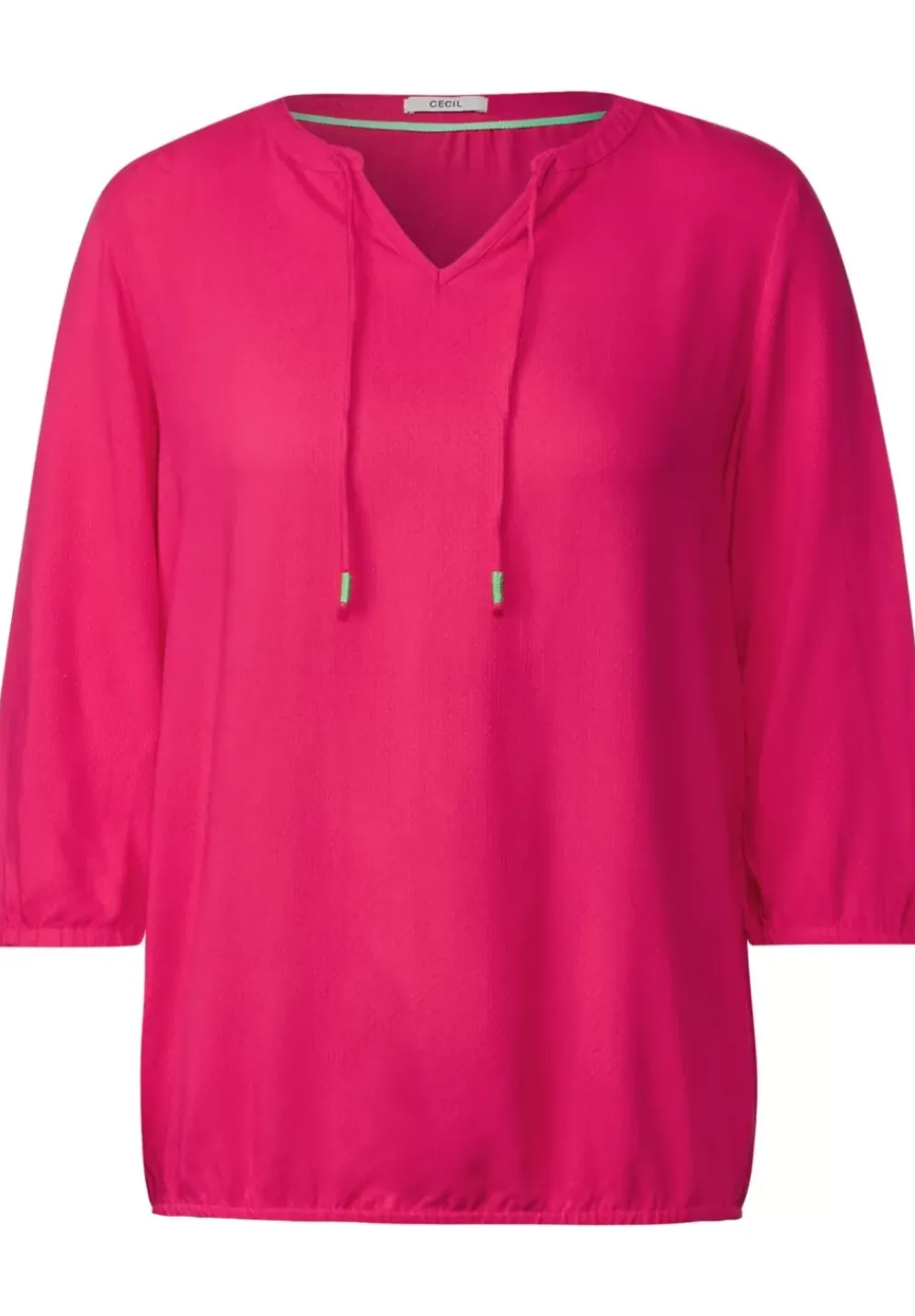 Dobby Bluse Mit 3/4 Armel