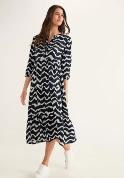 Ethno Midi Kleid Mit Print