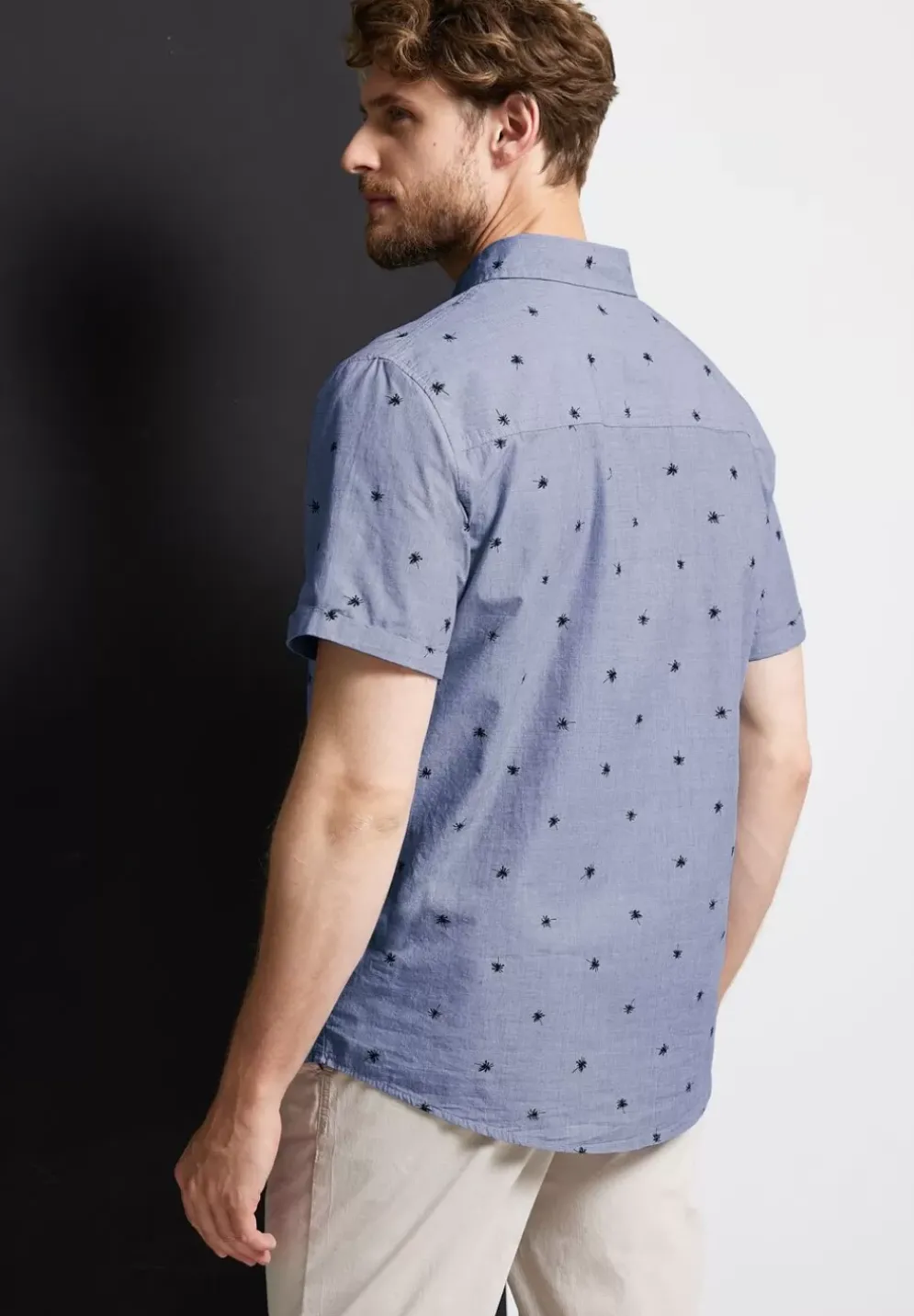 Fil A Fil Hemd Mit Print